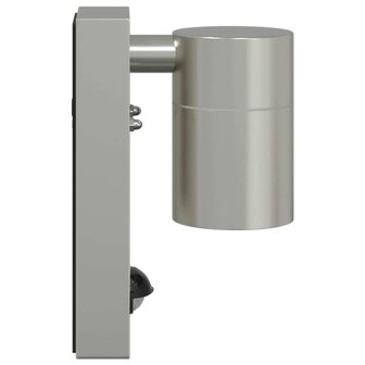Buitenwandlampen met sensor - 2 stuks - zilver RVS IP44 4