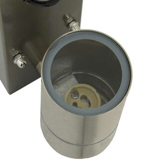 Buitenwandlampen met sensor - 2 stuks - zilver RVS IP44 7