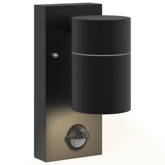 Buiten Wandlampen met Sensor 2 stuks Zwart RVS IP44 8
