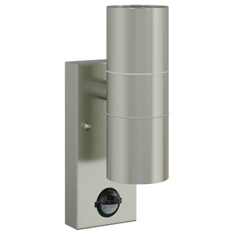 Buitenwandlampen met Sensor 2 stuks Zilver RVS IP44 2