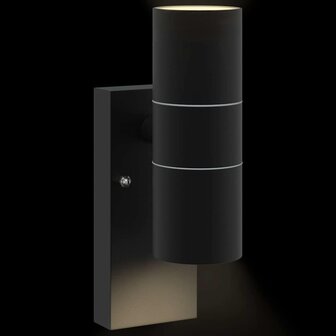 Buitenwandlamp Zwart RVS IP44 8