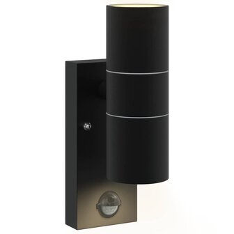 Buitenwandlampen met Sensor 2 stuks Zwart RVS IP44 8