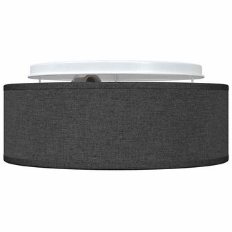 Plafondlamp vlakke montage &Oslash; 30 cm E27 stof zwart 2