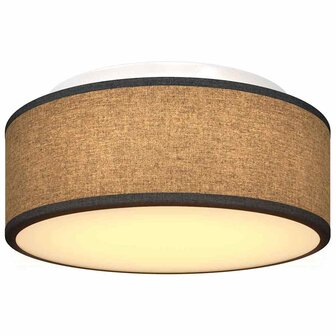 Plafondlamp vlakke montage &Oslash; 30 cm E27 stof zwart 7