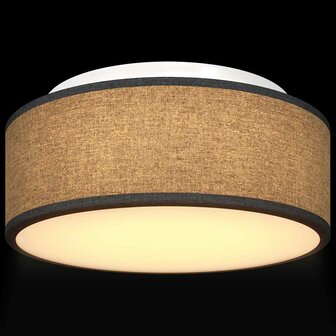 Plafondlamp vlakke montage &Oslash; 30 cm E27 stof zwart 8