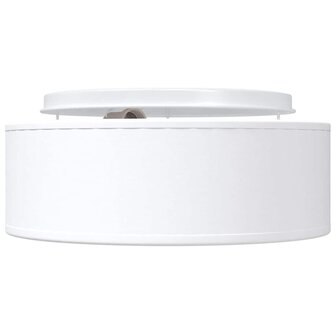 Plafondlamp vlakke montage &Oslash; 30 cm E27 stof wit 2