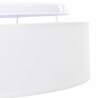 Plafondlamp vlakke montage &Oslash; 30 cm E27 stof wit 5