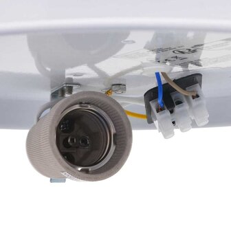 Plafondlamp vlakke montage &Oslash; 30 cm E27 stof wit 6