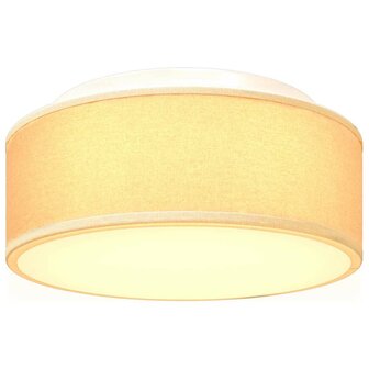 Plafondlamp vlakke montage &Oslash; 30 cm E27 stof wit 7