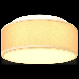 Plafondlamp vlakke montage &Oslash; 30 cm E27 stof wit 8