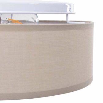 Plafondlamp vlakke montage &Oslash; 30 cm E27 stof taupe 5