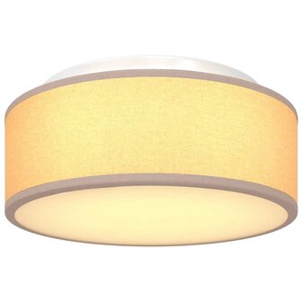 Plafondlamp vlakke montage &Oslash; 30 cm E27 stof taupe 7