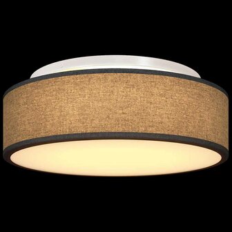 Plafondlamp vlakke montage &Oslash; 38 cm E27 stof zwart 8