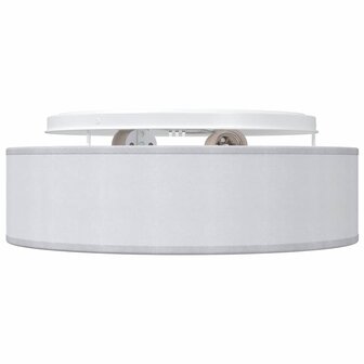 Plafondlamp vlakke montage &Oslash; 38 cm E27 stof grijs 2