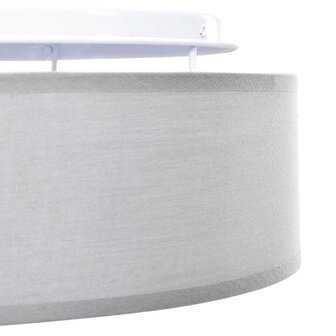 Plafondlamp vlakke montage &Oslash; 38 cm E27 stof grijs 5
