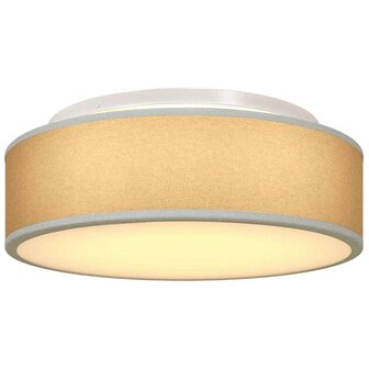 Plafondlamp vlakke montage &Oslash; 38 cm E27 stof grijs 7