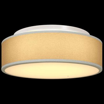 Plafondlamp vlakke montage &Oslash; 38 cm E27 stof grijs 8