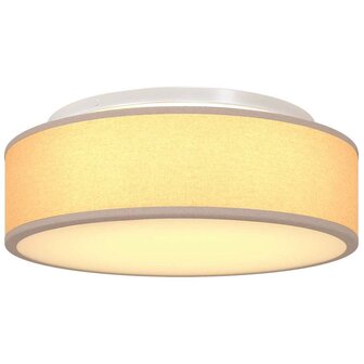 Plafondlamp vlakke montage &Oslash; 38 cm E27 stof taupe 7