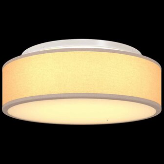 Plafondlamp vlakke montage &Oslash; 38 cm E27 stof taupe 8