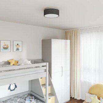 Plafondlamp met sterrenlampscherm &Oslash; 30 cm E27 stof zwart 1
