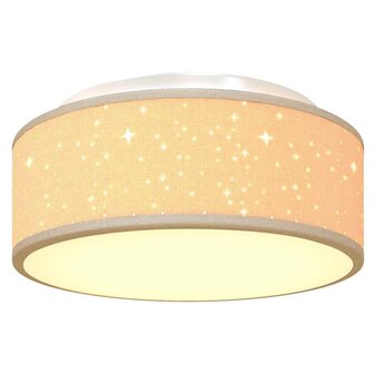 Plafondlamp met sterrenlampscherm &Oslash; 30 cm E27 stof taupe 7