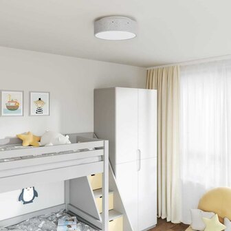 Plafondlamp met sterrenlampscherm &Oslash; 38 cm E27 stof grijs 1