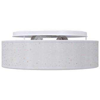 Plafondlamp met sterrenlampscherm &Oslash; 38 cm E27 stof grijs 2