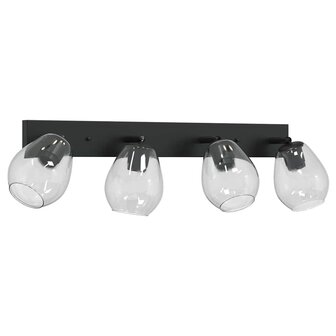 Plafondlamp met verstelbare glazen lampenkap E27 antraciet 2