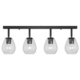 Plafondlamp met verstelbare glazen lampenkap E27 antraciet 3