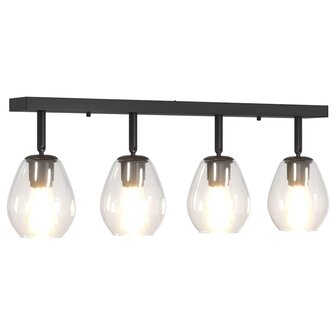 Plafondlamp met verstelbare glazen lampenkap E27 antraciet 8