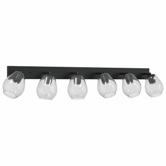 Plafondlamp met verstelbare glazen lampenkap E27 antraciet 2