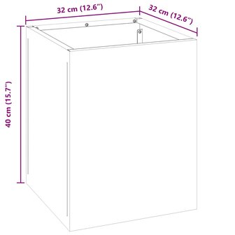 Tuin Bloempot Antraciet 50 x 32 x 40 cm Koudgewalst staal 8