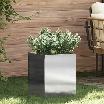 Tuin Bloempot Zilver 50 x 32 x 40 cm Roestvrijstaal 1