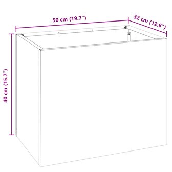 Tuin Bloempot Antraciet 50 x 32 x 40 cm Koudgewalst staal 8