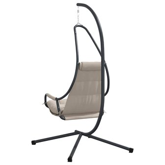 Hangstoel met standaard en kussen taupe staal 6