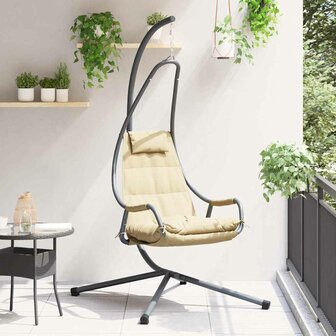 Hangstoel met standaard en kussen - Beige staal 1