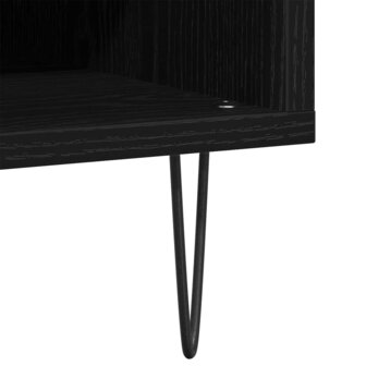 Platenkast 84,5x38x48 cm bewerkt hout zwart eikenkleurig 7