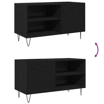 Platenkast 84,5x38x48 cm bewerkt hout zwart eikenkleurig 8