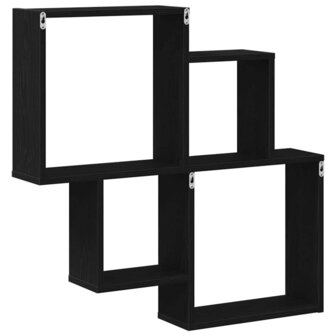 Wandkast Zwart Eiken 80x15x78,5 cm Gemaakt van Hout 4