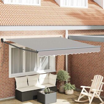 Luifel automatisch uitschuifbaar 300x250 cm lichtgrijs 1
