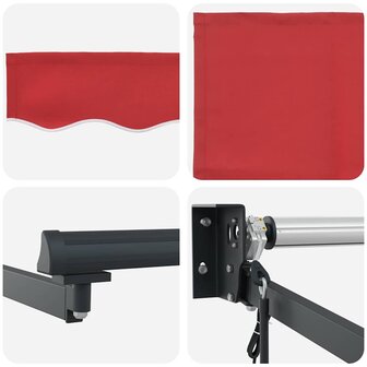 Luifel automatisch uitschuifbaar 300x250 cm rood 7