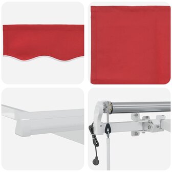 Luifel automatisch uitschuifbaar 350x250 cm rood 7