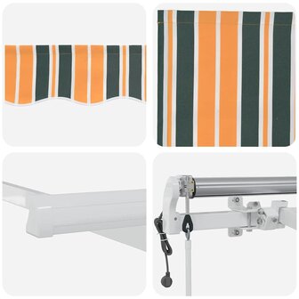 Luifel automatisch uitschuifbaar 350x250 cm groen en geel 7