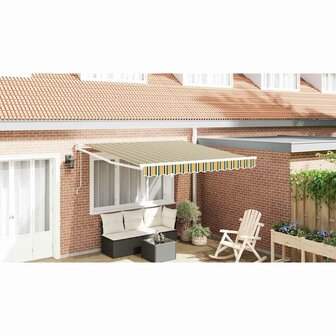 Luifel automatisch uitschuifbaar Groen en Geel 350x250 cm 1