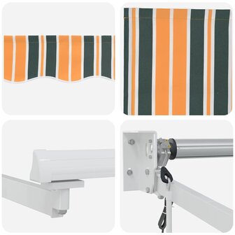 Luifel automatisch uitschuifbaar Groen en Geel 350x250 cm 7