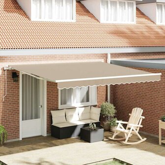 Luifel automatisch uitschuifbaar 400x300 cm beige 1