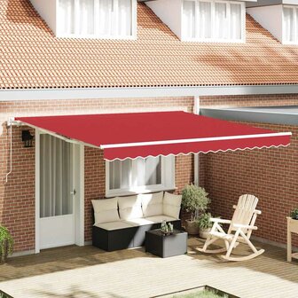 Luifel automatisch uitschuifbaar 400x300 cm rood 1