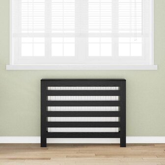 Radiatorafdekking Zwart Eiken 104x20x82 cm Bewerkt Hout 1