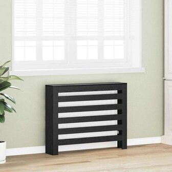 Radiatorafdekking Zwart Eiken 104x20x82 cm Bewerkt Hout 2