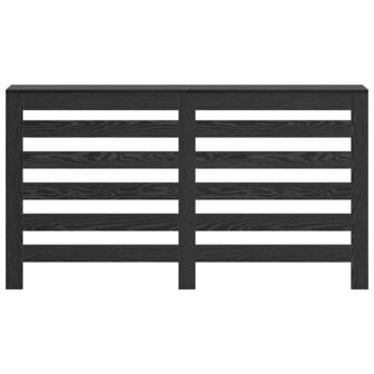 Radiator Cover Zwart Eiken 149x20x82 cm Geglansd Hout 3